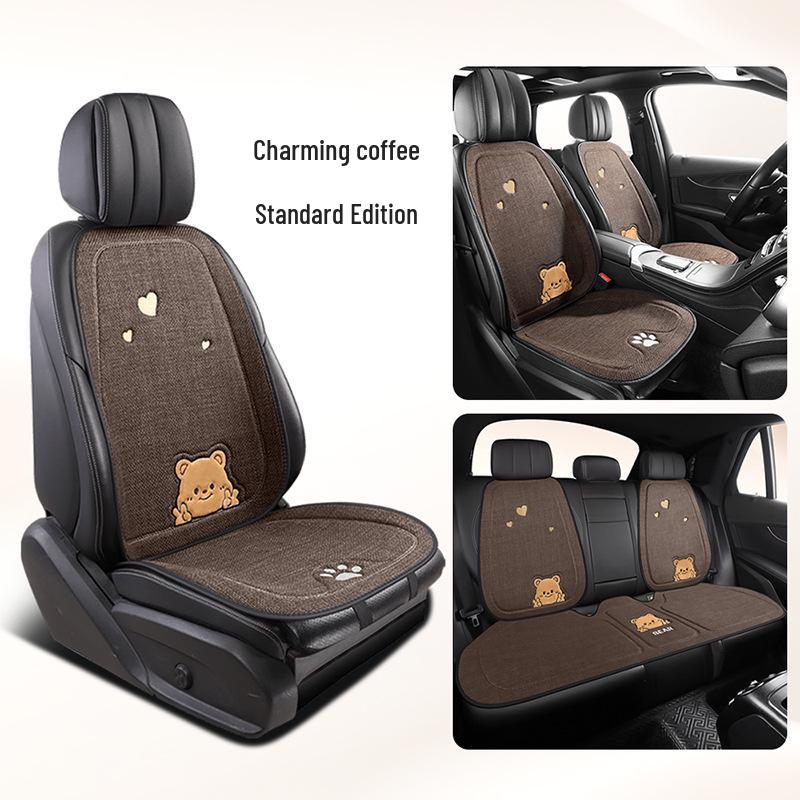 Universal Bieye Bear Cartoon Car Seat Cushion, Cotton & Linen, for All Seasons - Fits Buick Verano, Blue 6 Regal