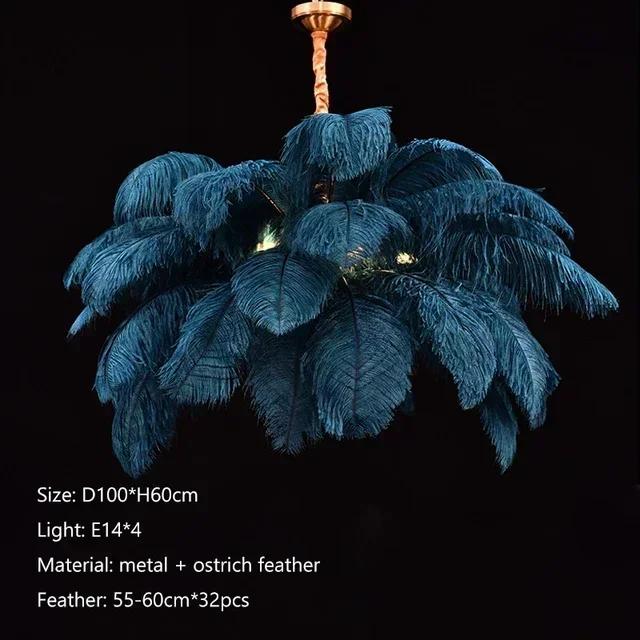 Nordic Ostrich Girl Ins Feather Art Гостиная Люстра Спальня Подвесной Светильник Люстра Домашнее Украшение Потолочные Светильники