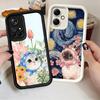 Милый Цветочный Платок Котенка Мягкий Чехол для Телефона для Xiaomi Poco X7 X6 X5 Pro X4 Gt X3 F7 Ultra M8 M7 Redmi 15C 15 14C 13 13C 12 12C