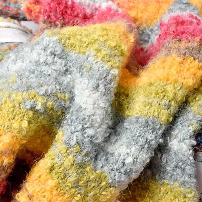 1 шт шерстяная нить модный вязаный шарф теплый цвет ручная работа градиент масляная живопись ретро стиль пряжа клубок