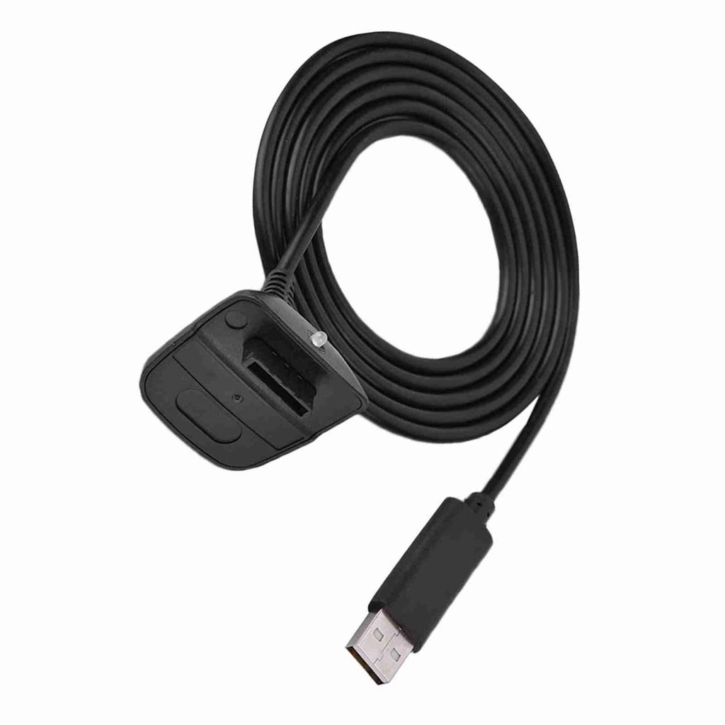 For Microsoft for Xbox 360 Wireless Controller USB Charger Quick Charging Cable Cord (Black)