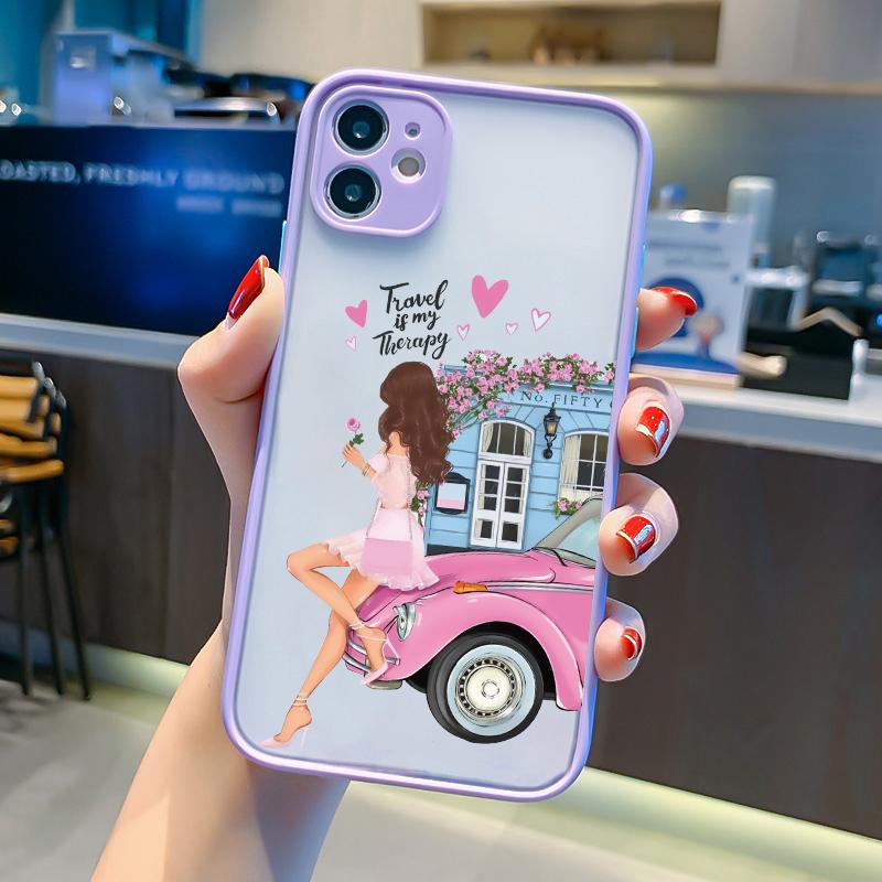Модный красивый чехол для девушки для iPhone 16 7 8 Plus SE2 14 15 13 12 11 16 Pro Max Чехол для телефона для iPhone X XR XS Ударопрочный чехол
