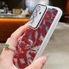 Красный узор губ прозрачный тонкий чехол для телефона Samsung S25 Ultra S24 FE S23 Plus A56 A36 A16 A55 A15 защитная пленка для объектива противоударный мягкий силиконовый чехол