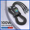 100W USB Type C Cable Super Fast Charging 3in1 Micro USB Cable For iPhone Samsung Xiaomi Huawei Quick Charge Wire Line Data Cord