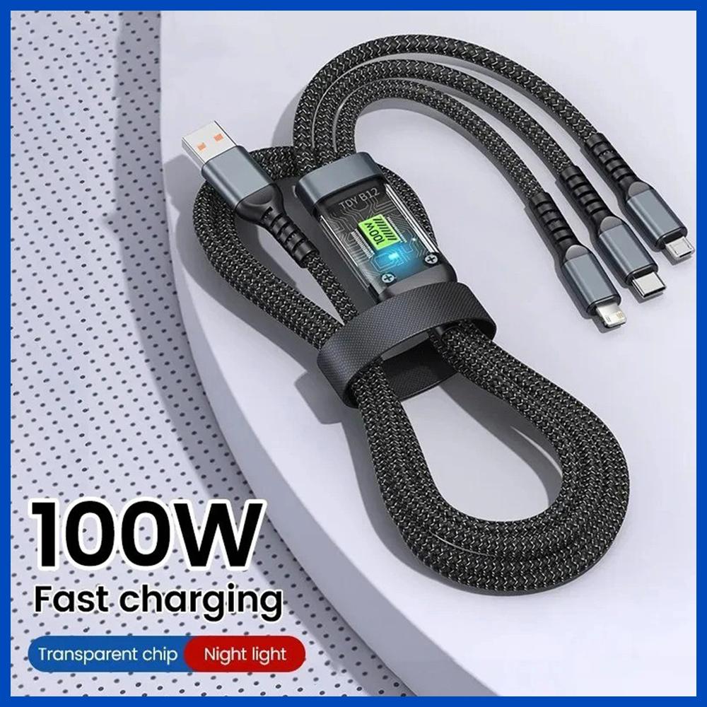 100 Вт USB Type C кабель супербыстрой зарядки 3 в 1 Micro USB кабель для iPhone Samsung Xiaomi Huawei быстрая зарядка провод линия передачи данных шнур