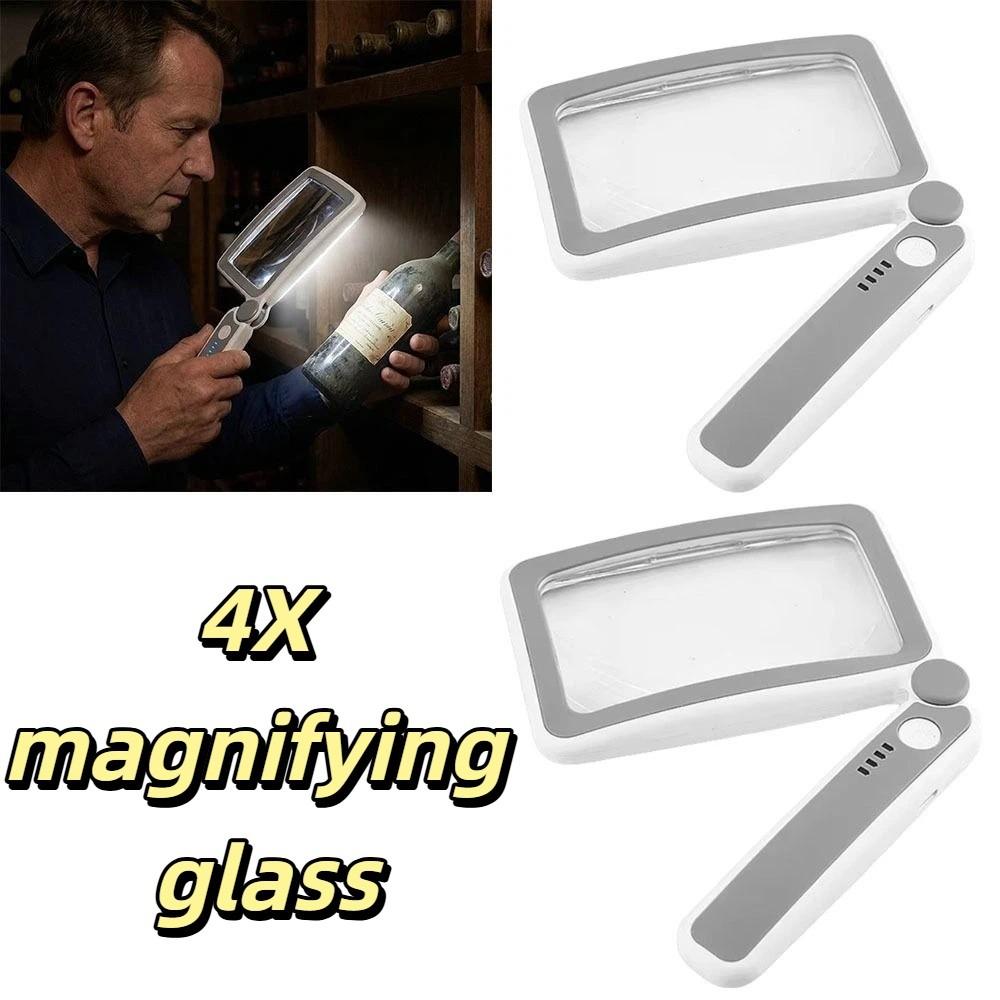 4X Magnification LED Lights Loupe 3 Lighting Modes Rechargeable Magnifier Repair Work