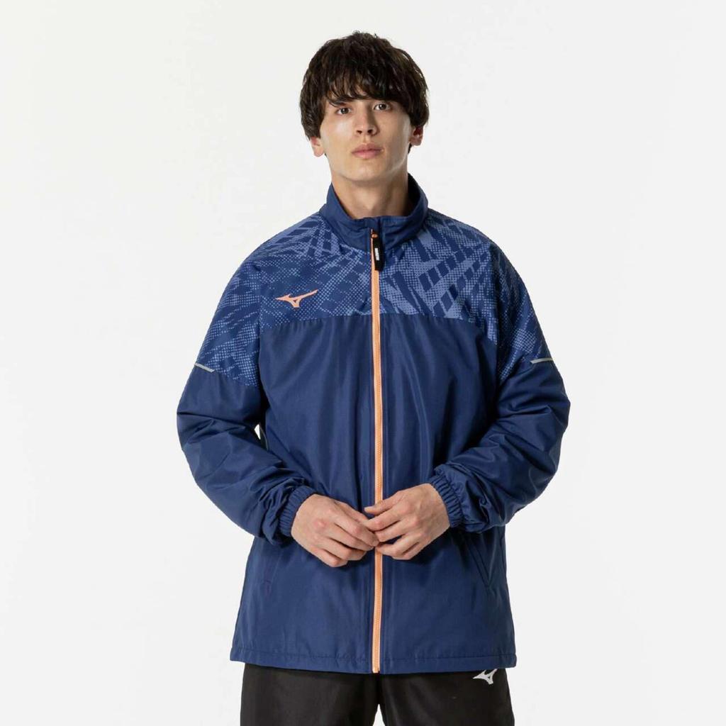 Куртка для тенниса Breath Thermo Warmer с водоотталкивающими свойствами, влагопоглощающая, генерирующая тепло 62MEB520 Estate Blue [Mizuno]