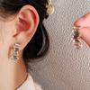 Korean Arc Exquisite Zircon Stud Earrings Women'S Light Luxury Retro High-End Geometric Earrings Niche Design Earrings Women