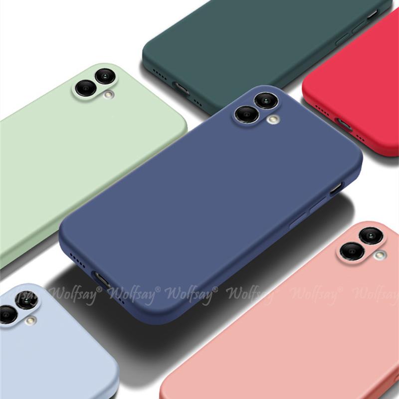 Чехол для Samsung Galaxy A04 Жидкий силикон Однотонный Резиновый Защитный чехол Samsung A04 A04S A14 A54 A24 A34 A04E A03 A03S A22 Чехол