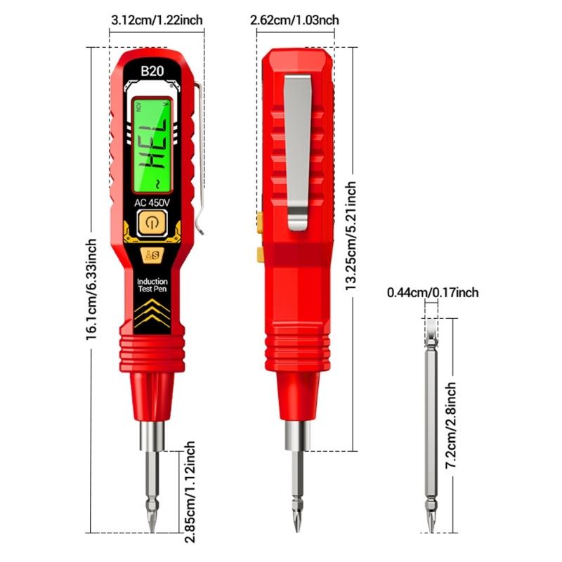 Auto Off LCD Backlit Screen Voltage Test Meter Digital Measuring Pen Voltage Live Wire Detectors NCV Voltage Probes Tester