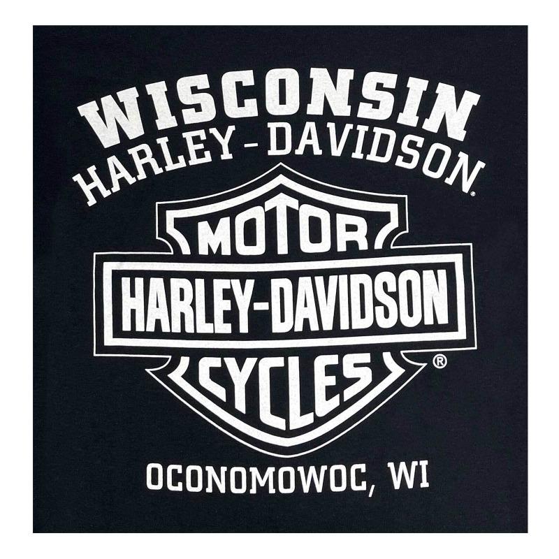Повседневная мужская футболка Harley-Davidson Черная смесовая ткань полиэстер/хлопок