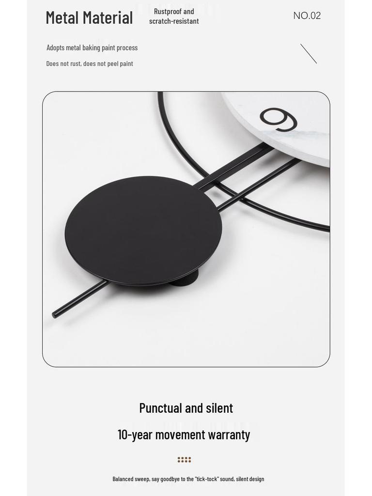 Современные минималистичные роскошные настенные часы для гостиной или ресторана - Установка без сверления, Элегантный декор