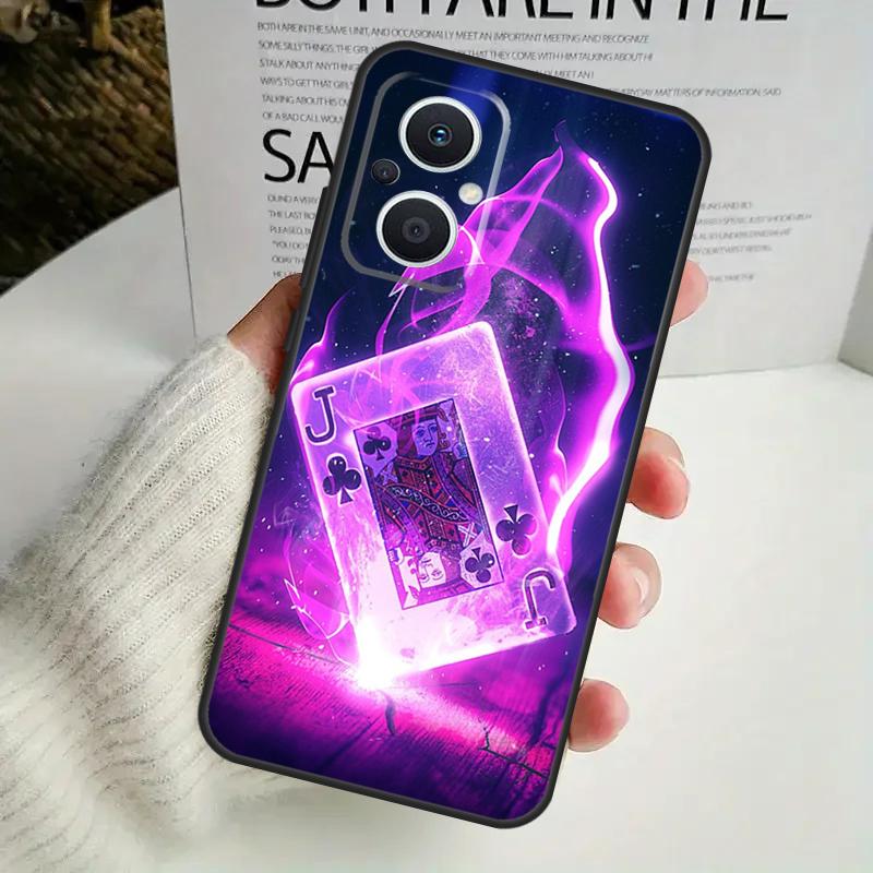 Чехол для игральных карт в стиле Покер для OPPO Reno 12F 13F 14F 10 11 12 13 14 Pro 8T 7 8 Lite OPPO Find X6 X5 X8 X9 Pro