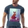 Space Fox Tshirt Anime T Shirts Oversize Unisex T Shirt Cotton Black Cotton Tshirt Plain For Unisex Package Tshirt