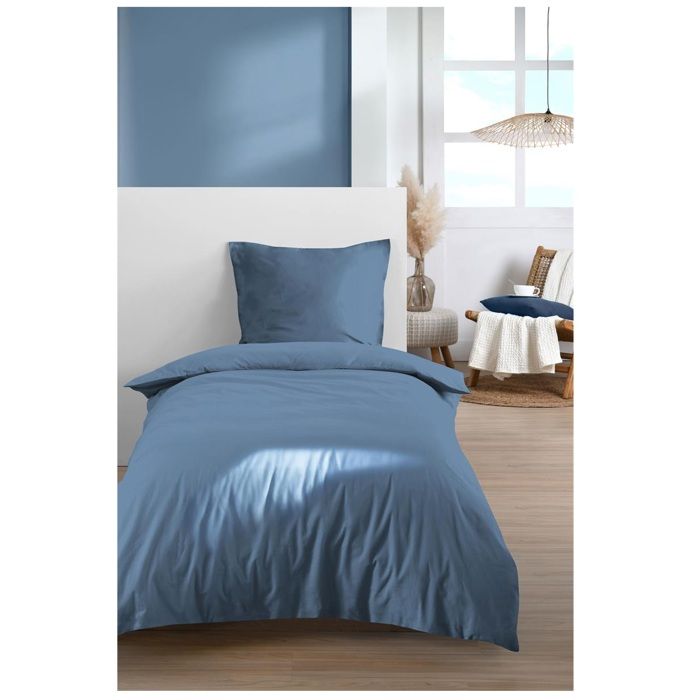 Parure de lit 140 x 200 cm Cocon bleu