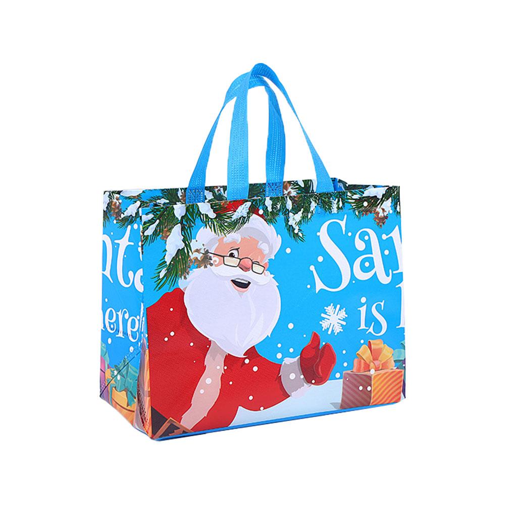 Christmas Gift Bags Large Size with Handles Christmas Tote Bags Bulk Reusable New Year Packaging Present Gift Santa Claus Bag