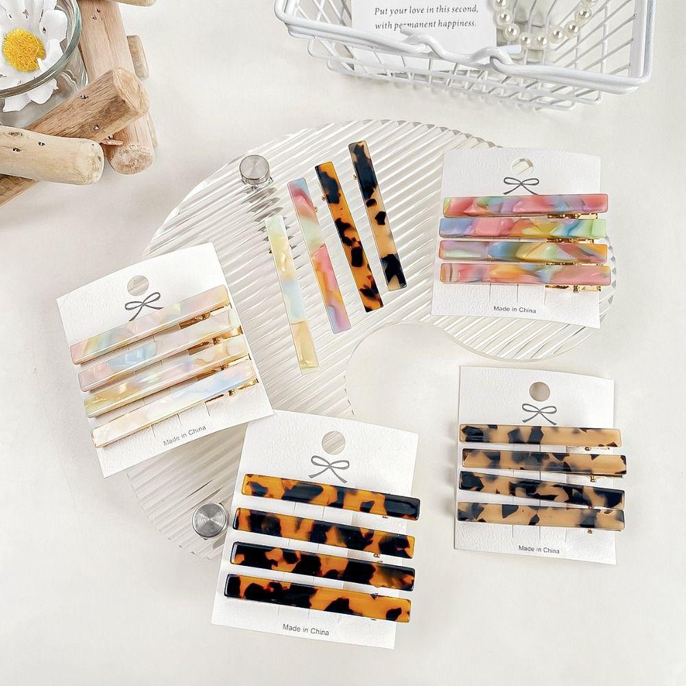 Фигурные заколки из уксусной кислоты, украшение для волос, минималистская заколка для волос, ретро-заколка для волос из ацетата для девочек