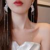Trend Korean Crystal Dangle Earrings for Women Long Chain Tassel Fashion Earrings Party Jewelry Gift