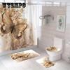 4 шт., водонепроницаемая и моющаяся занавеска для душа с бабочкой и набор ковриков для ванной, занавеска для душа в ванной комнате