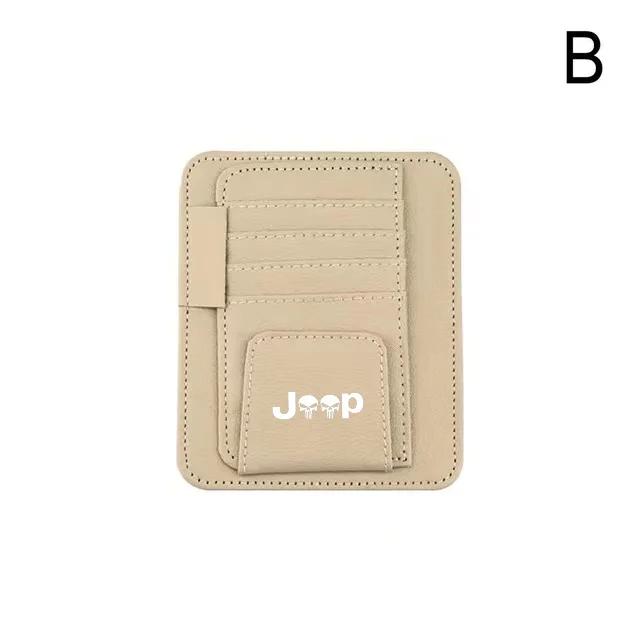 JOT2 Car Sun Visor Organizer Multi-Pocket Auto Interior Universal For Jeep Renegade Compass Wrangler Grand Cherokee Car Accessories