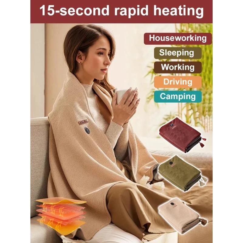 Graphene Heating Warming Blanket Blanket Warming Blanket Heating Shawl USB Washable Leg Cover Shawl Electric Blanket No Power