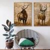 Ретро стиль войны, декоративные животные, олень, холст, картина, художественный принт, плакат, настенные картины, украшение для дома, спальни