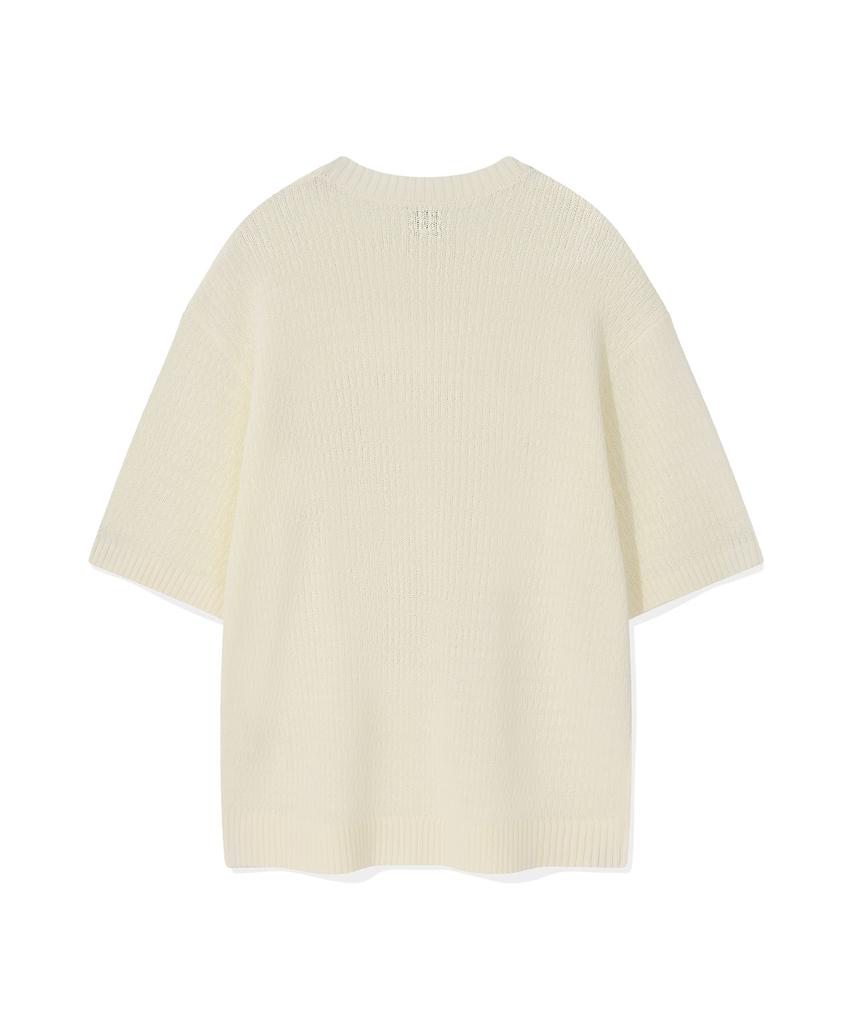 WACKY WILLY One-Point Short Sleeve Pullover Knit Ivory