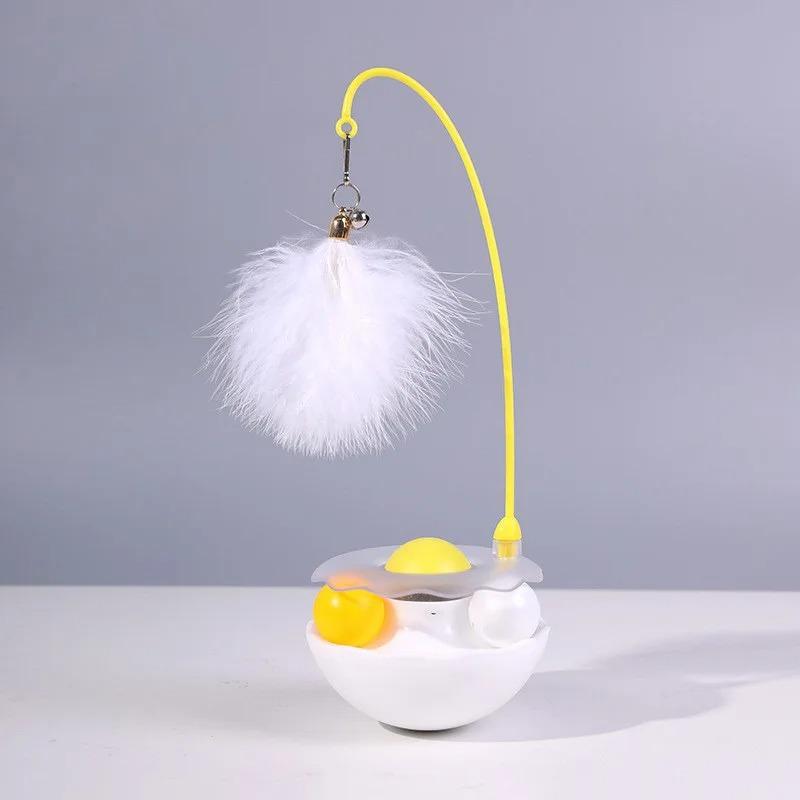 Tumbler Cat Toy Removable Stick Feather Scratching Ball Anti-Bite Turntable Interactive Toy Interesting Pet Supplies cat toys