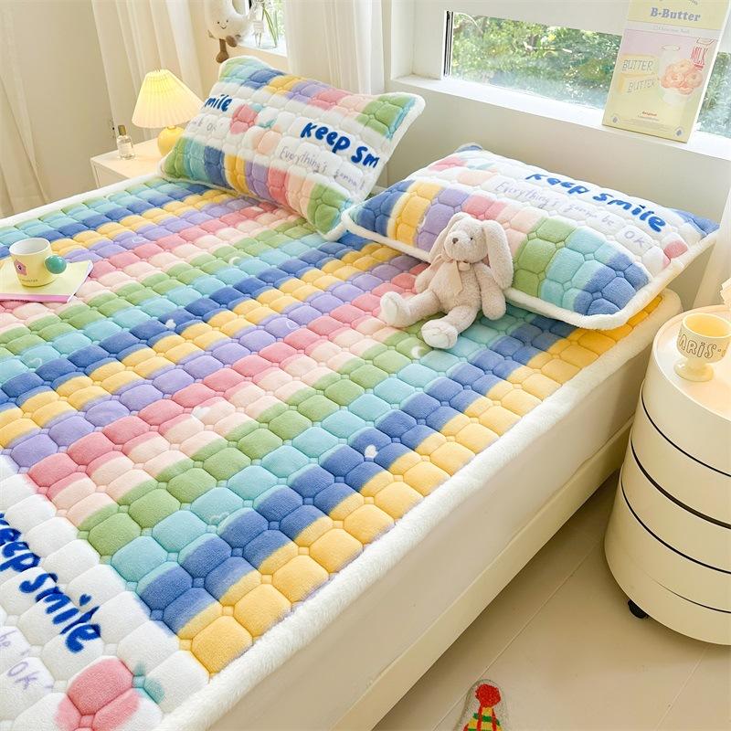 Матрас-подушка из молочного бархата для домашнего использования, зимний коралловый бархатный матрас для тепла и утолщения