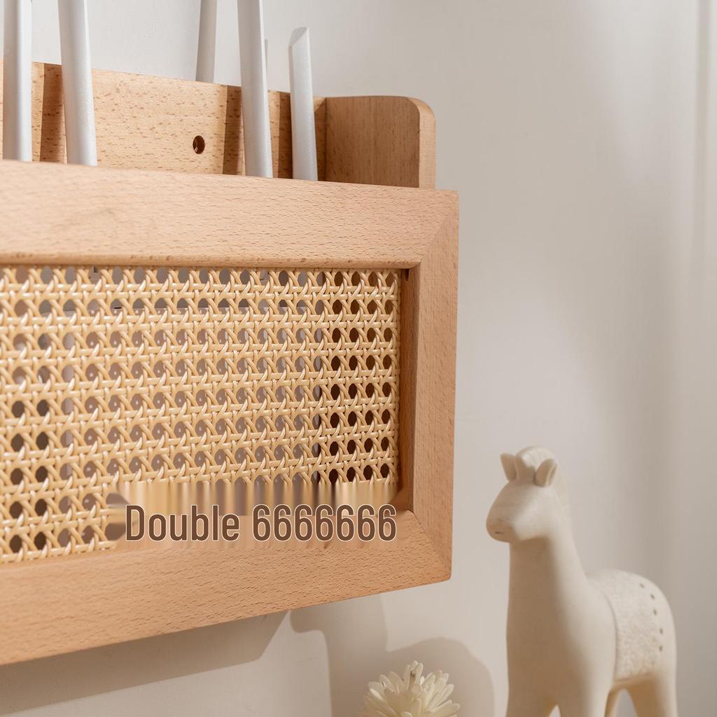 Wall-Mounted Wooden Router & Modem Storage Box: Power Strip Organizer & Socket Cover