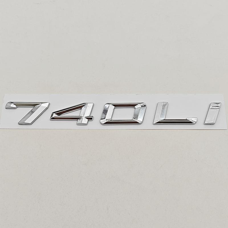 3D ABS Chrome Black Car Letters Logo 730Li 740Li Emblem Sticker Rear Trunk Badge For BMW 7 Series 730Li 740Li  Auto Accessories