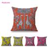 Orange Yellow Blue Pink Purple Tropical Plant Giraffe Unicorn Animal Pattern Toile De Jouy Decorative Pillow Case Cushion Cover