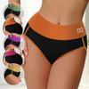 High-Waisted Color-Block Women's Cotton Briefs with Anti-Chafing, Hip-Lifting, and Tummy-Flattening Features, In Stock.