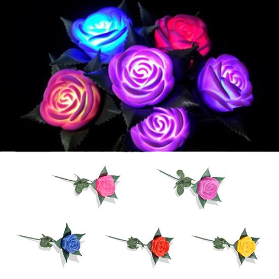 Charming Glow Rose Pattern LED Light Room Garden Faux Flower Lamp Decor
