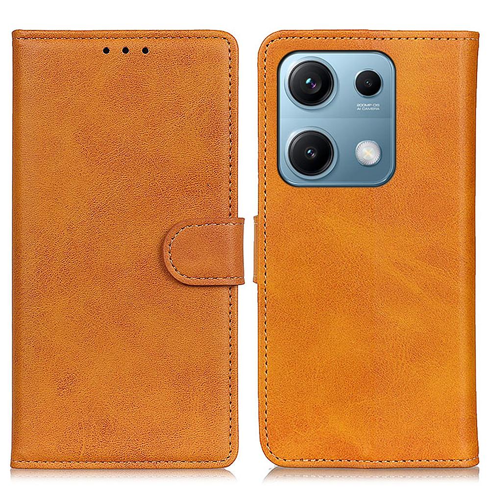 For Xiaomi Redmi Note 14S 4G Case Cowhide Texture Leather Wallet Stand Phone Cover