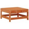 Outdoor Footrest with Cushion Solid Pine Wood Wax Brown