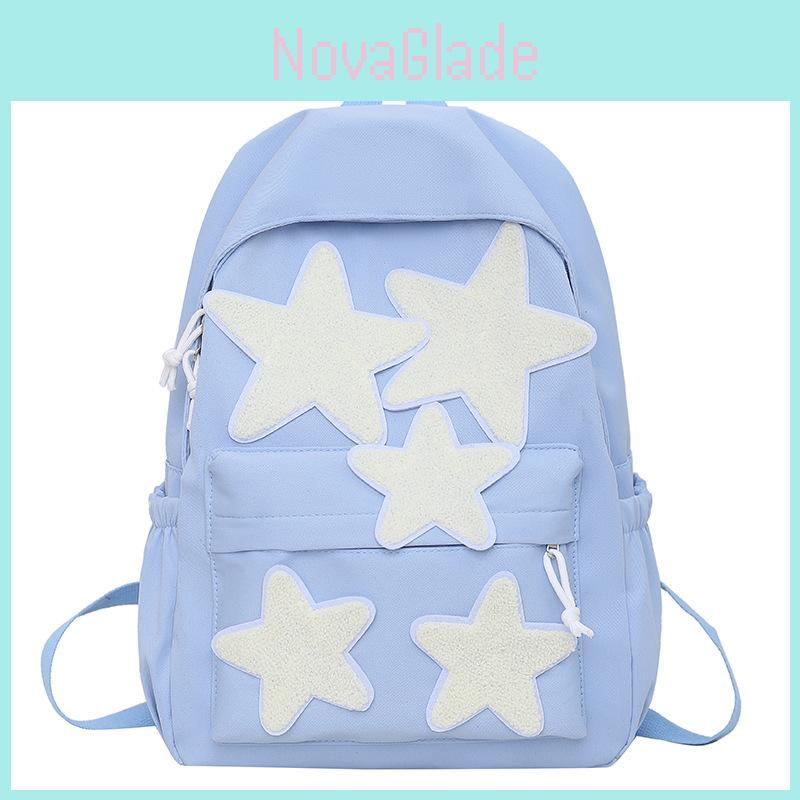 Sweet Star Design Nylon Backpack For Daily Commute And Travel