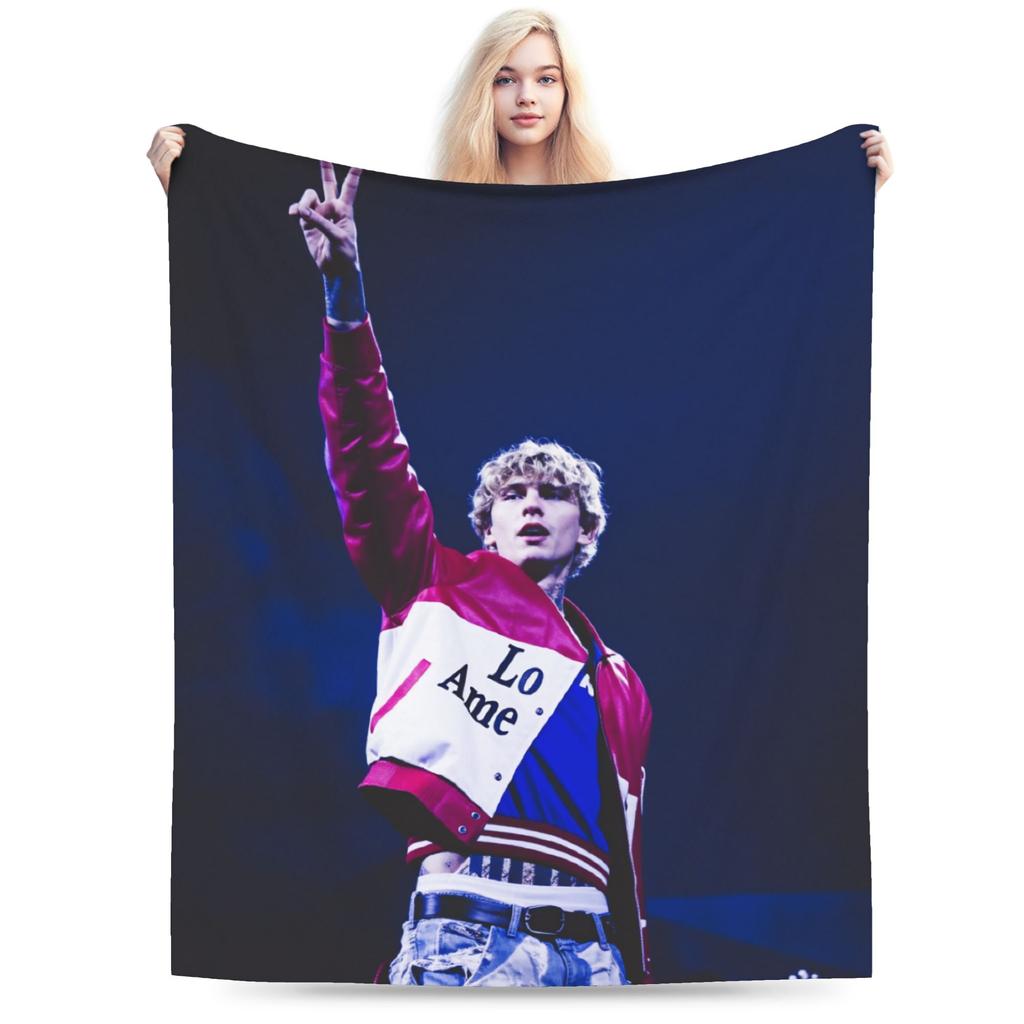 MGK Lost Americana Tour 2025-2026 Plush Blankets Girls Boys Flannel Bedding Throws For Living Room Soft Warm Bedspread Gift