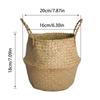Nordic flower basket, portable woven basket, flower pot, straw woven, bamboo woven, plant woven, floor-standing folding straw wo