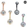 Stainless Steel Puncture ,Belly Button Ring Inlaid Stones ,Navel Navel Navel Belly Button Buckle Body Jewelry