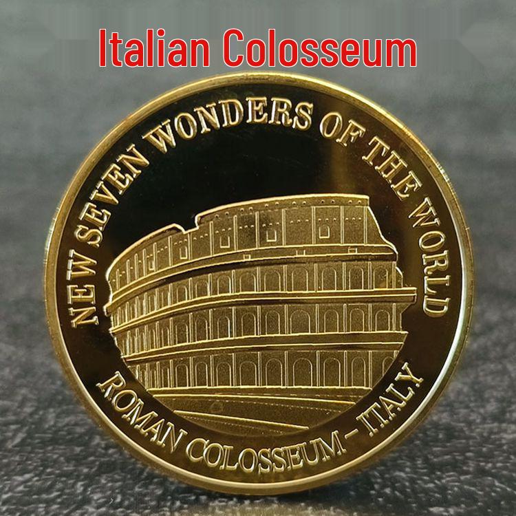 Seven Wonders Medals: Great Wall, Pyramid, Taj Mahal Commemorative Coins