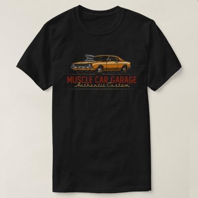 Оригинальная футболка с принтом Hot Rods Muscle Car Garage 100% Хлопок Круглый вырез Короткий рукав Летняя Повседневная Мужская футболка Streetwear