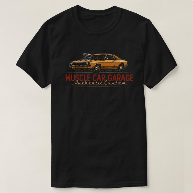 Оригинальная футболка с принтом 'Custom Hot Rods & Muscle Car Garage', 100% хлопок, с круглым вырезом, короткий рукав, летняя, повседневная, мужская, стритвир -...