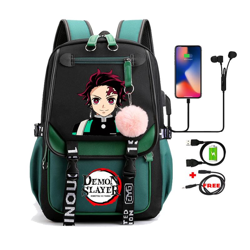 Рюкзак в стиле аниме «Убийца демонов» Nezuko Kawaii, школьная сумка с героями мультфильмов для взрослых, большая вместимость, манга для путешествий, ежедневные сумки для книг для девочек