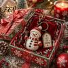 Decorative Keychain Charm Christmas Santa Claus Keychain, Cartoon Snowman Reindeer Elf Highland Cow Gingerbread Man Ornament Keyring, Xmas Character