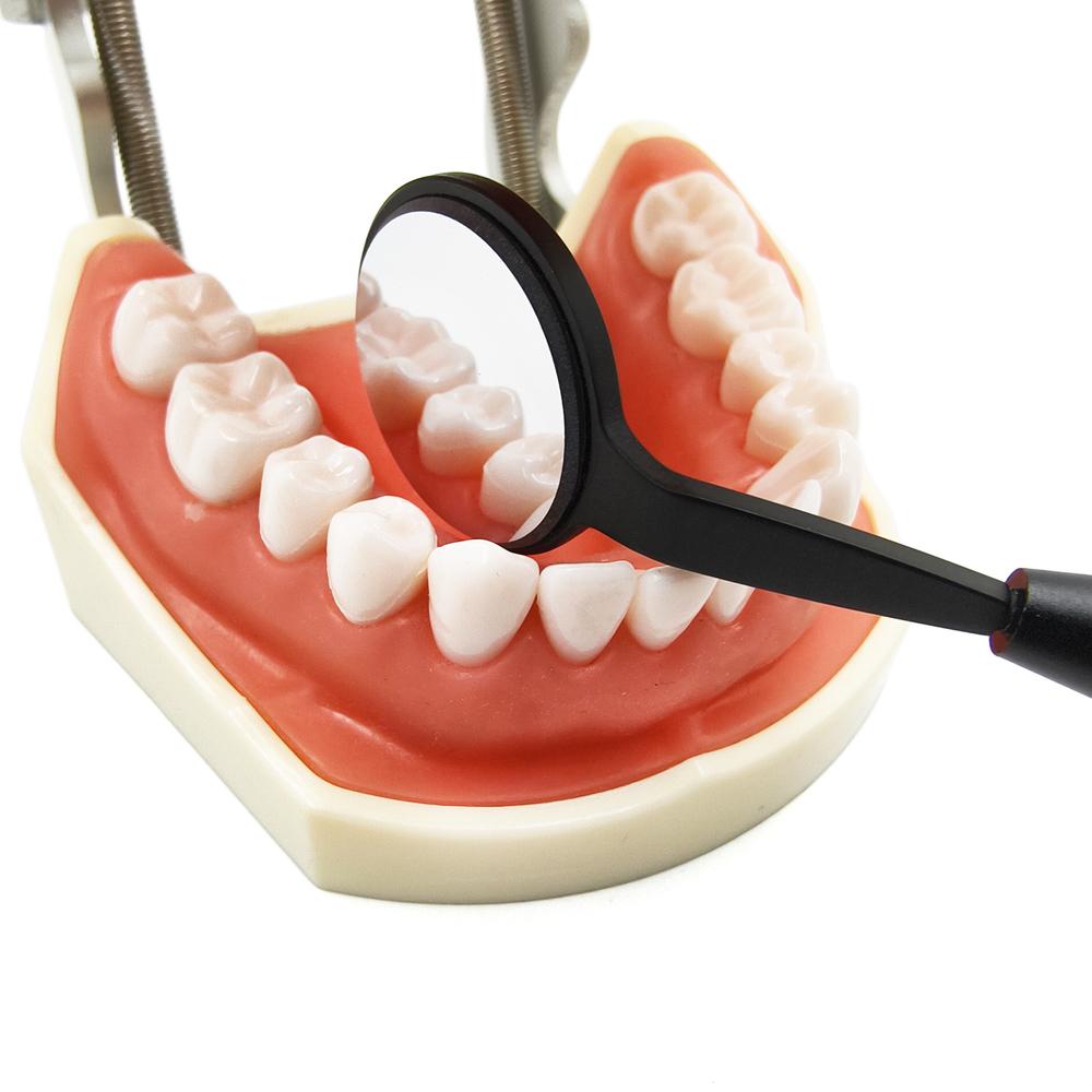 Стоматологический одонтоскоп Зеркало для рта с передней поверхностью с ручкой Уход за полостью рта Осмотр Гигиена Стекло Родиевое зеркало