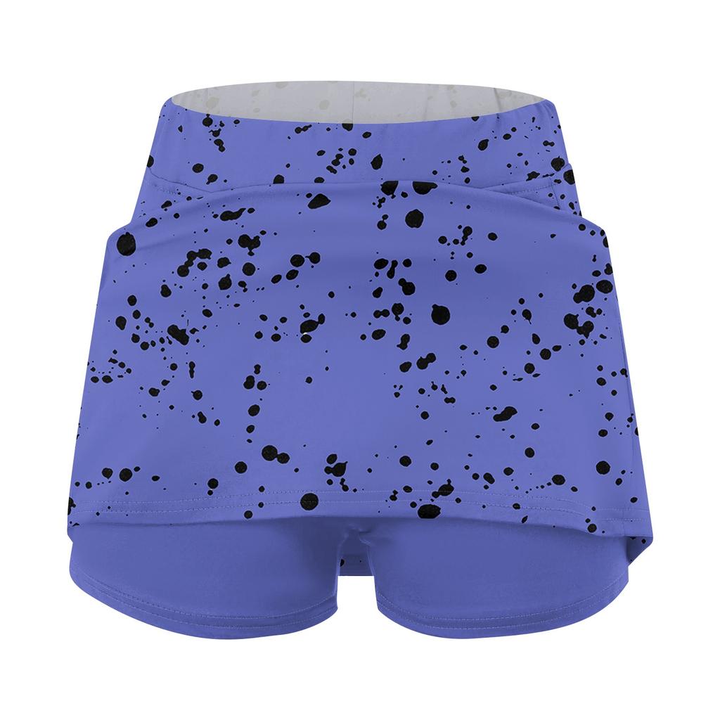 Женская юбка, эластичные брюки-кюлоты для йоги для женщин, спортивные шорты с принтом, легкие узкие однотонные бегуны с высокой талией