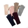 Кашемировые осенне-зимние новые женские однотонные плоские теплые велосипедные ветрозащитные вязаные перчатки с пятью пальцами