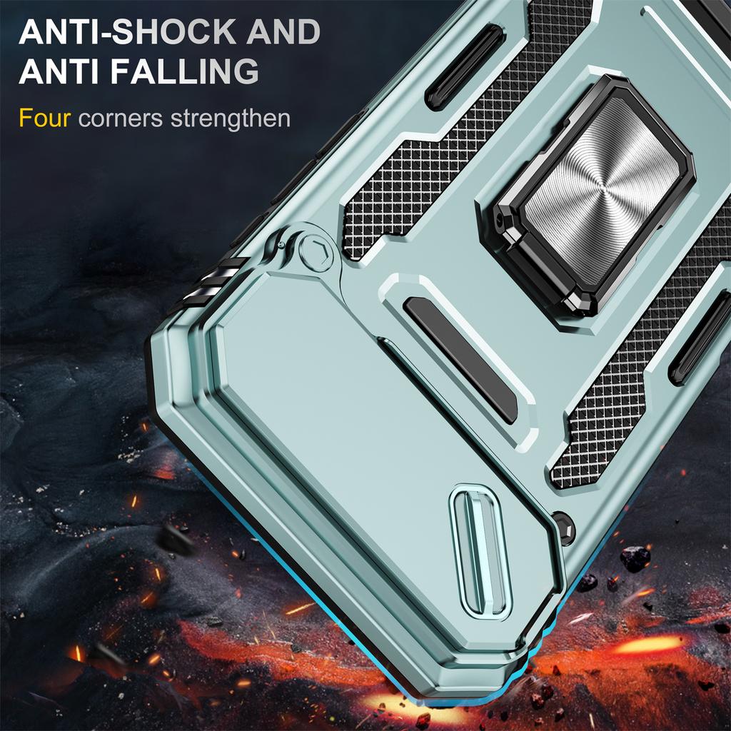 For iPhone 17 Air Case Kickstand Slide Lens Lid PC+TPU Drop