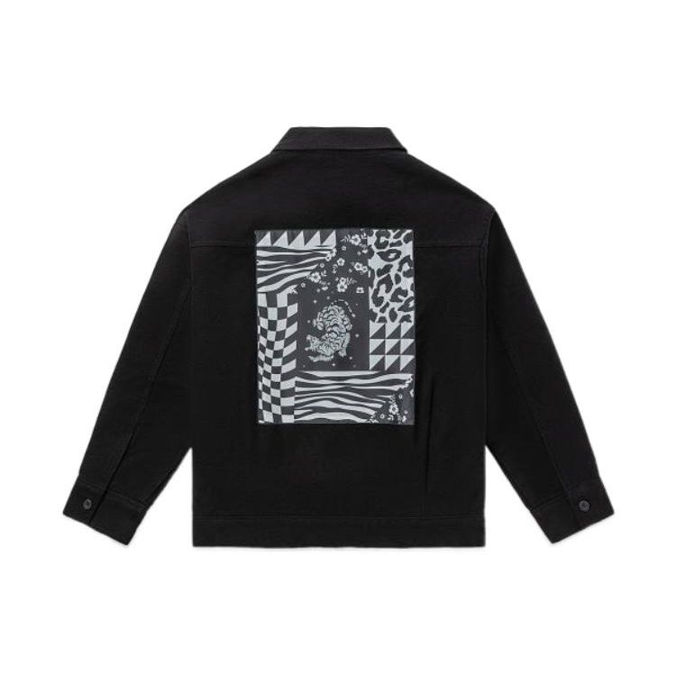 Vans Куртка с длинными рукавами и воротником на молнии с принтом и вышивкой Верхняя одежда унисекс Черный VN0A7Q19BLK
